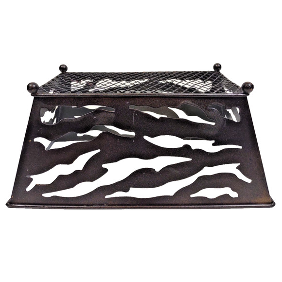 VTG Perfume Gift Basket Vanity Storage Bronzed Metal Cut Outs Ornate Regency 9" - Picture 4 of 9